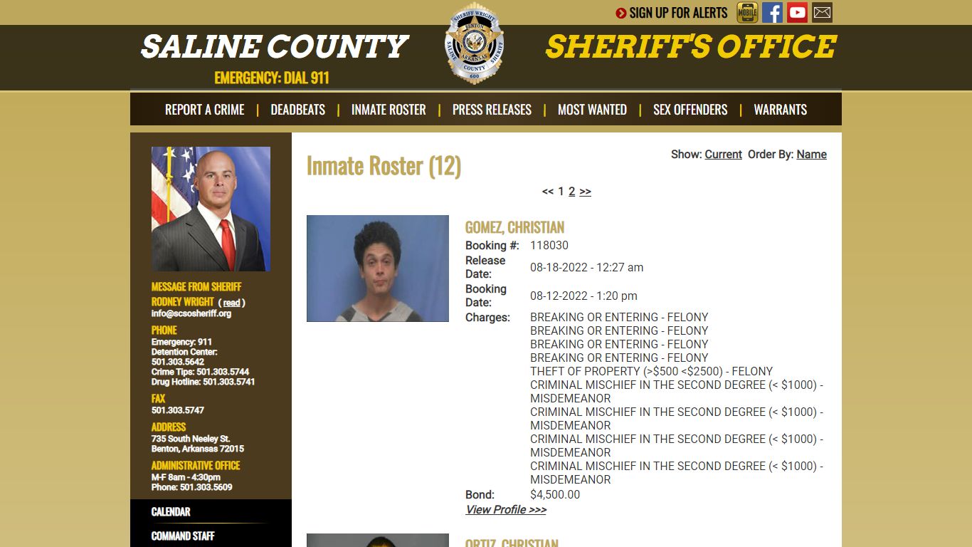 Inmate Roster - Released Inmates Booking Date Descending - Saline ...