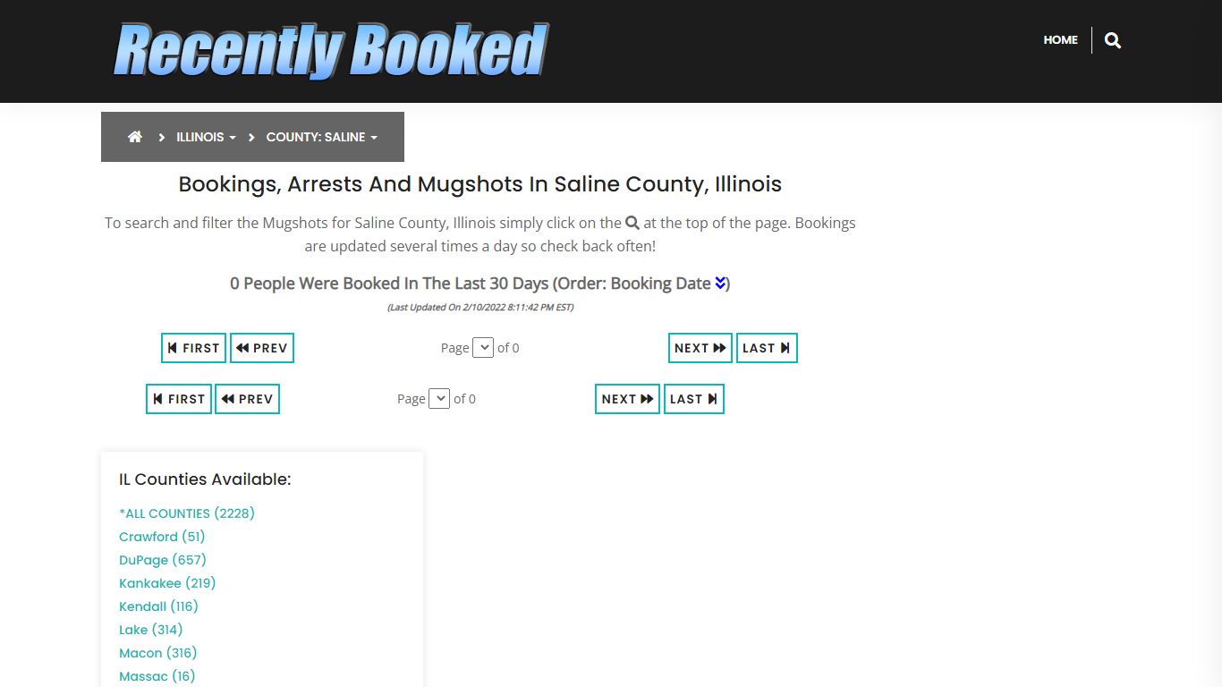 Bookings, Arrests and Mugshots in Saline County, Illinois - Recently Booked